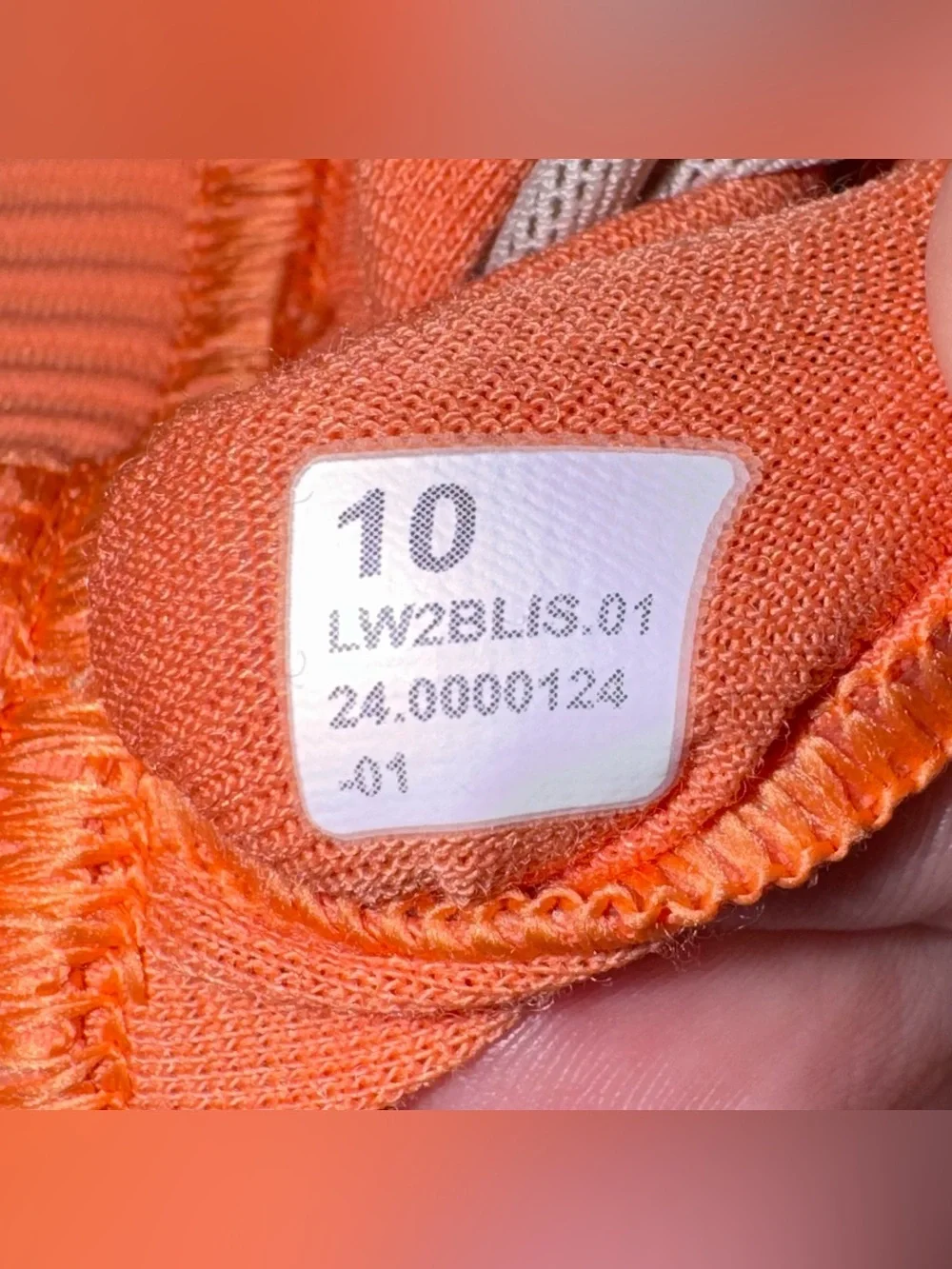 LULULEMON Energy Longline Bra Ribbed Luxtreme Orange Size 10